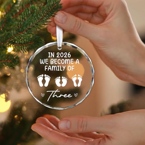 We Became a Family of Three 2026 Baby Ornament – New Parents Gift from Wlesinzt