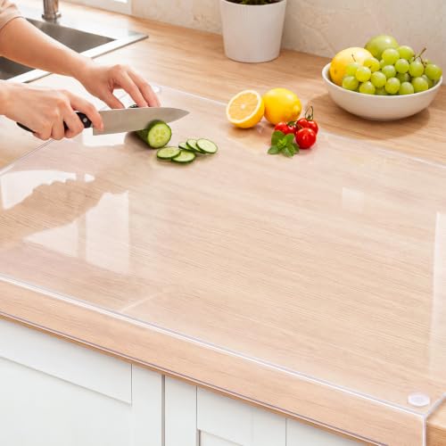 Wesiti Clear Acrylic Cutting Board with Counter Lip - 36 x 24 Inches, Large