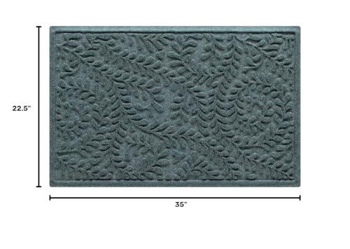 WaterHog Boxwood Entrance Mat 23x36 Inches - Indoor/Outdoor All-Weather Rug, Bluestone