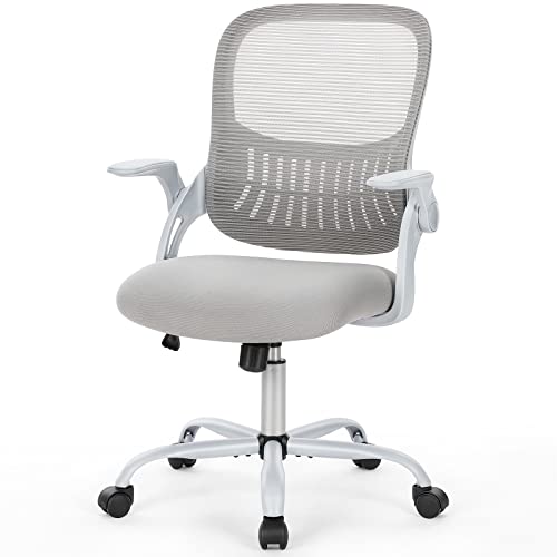 Ergonomic Mesh Office Desk Chair with Lumbar Support, Adjustable Height & Flip-up Armrests