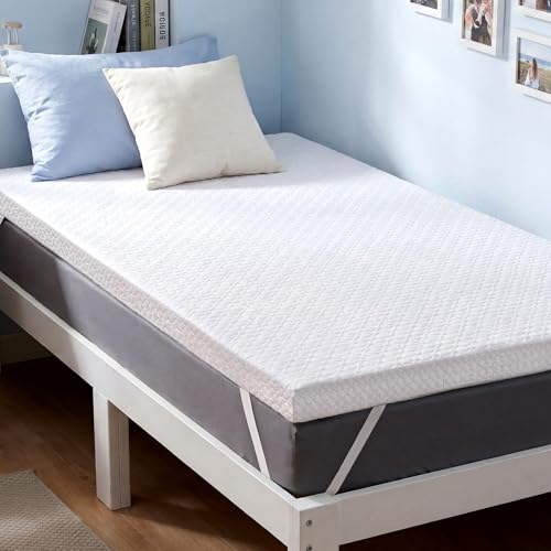 Twin XL Gel Memory Foam Mattress Topper 3 Inch Ventilated Cooling Pad for Dorm Bed