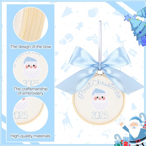 Suncalla Baby First Christmas Ornament Embroidery Hoop Blue 2026 Keepsake Gift