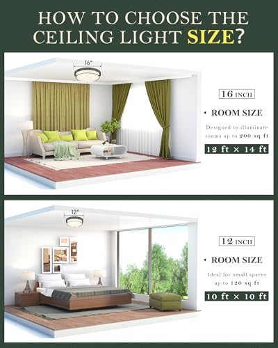 Cargifak 16 Inch Modern Flush Mount Ceiling Light with Frosted Glass and Oil Rubbed Bronze Finish - Variation: Oil-Rubbed Bronze 1 / 16 Inch