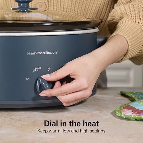 Hamilton Beach 6 Qt Slow Cooker with Space-Saving Folding Handles - Blue