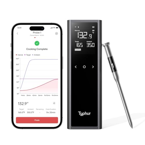 Wireless Meat Thermometer with 6 Sensors and 1 Probe - Standalone LCD Display