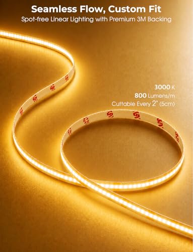 Smart LED Strip Light with Motion Sensors, APP Control, 19.6ft Warm White