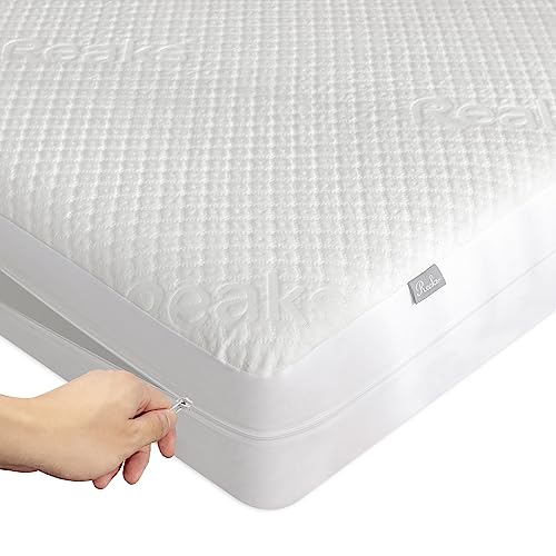 Reaks Queen Size Waterproof Zippered Mattress Encasement 10-12 Inches Deep