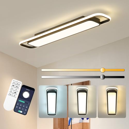 ORANOOR B-Long-Ring Modern LED Ceiling Light 39in Flush Mount with Remote
