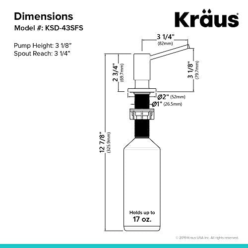 KRAUS Kitchen Soap and Lotion Dispenser in Spot Free Stainless Steel KSD-43SFS