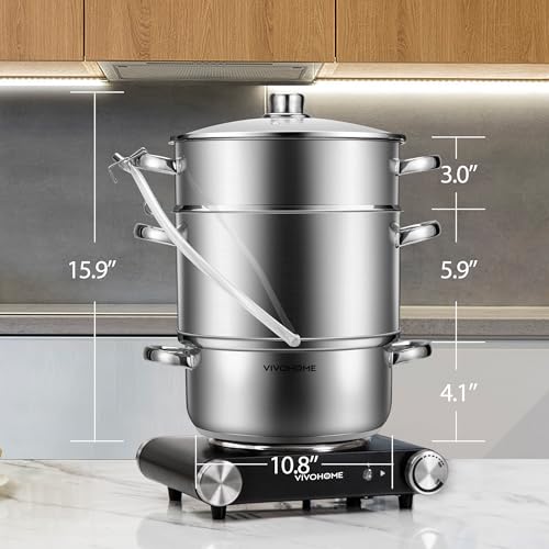 9.3 Qt Stainless Steel Steam Juicer for Canning Fruit & Grape Juice - Multi-Purpose Steamer