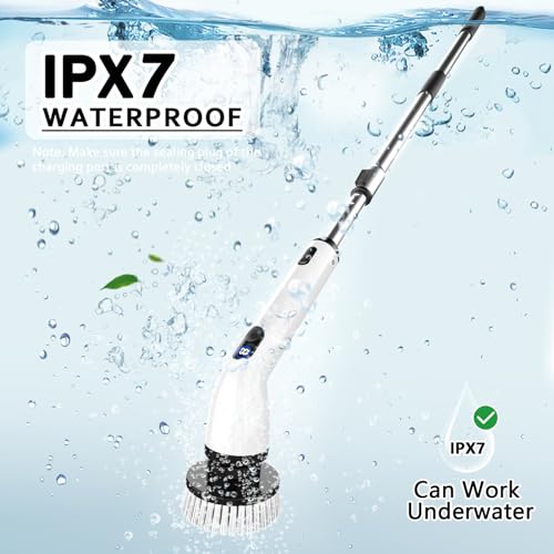 TUYU Electric Spin Scrubber Black – Cordless Bathroom & Home Cleaning Brush