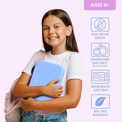 Bentgo Pop Leak-Proof 3-4 Compartment Bento Lunch Box - Periwinkle/Pink