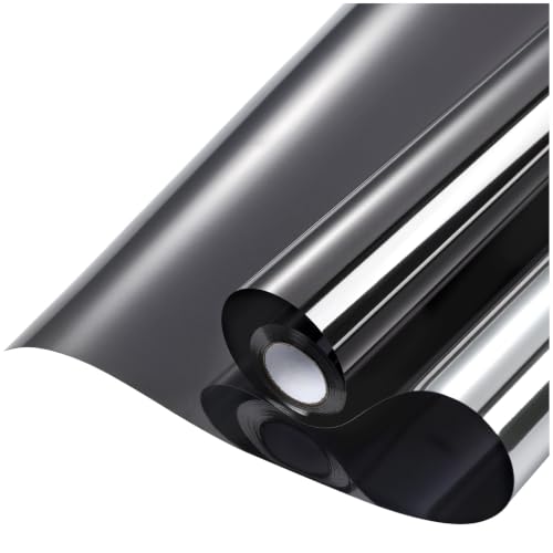 Rabbitgoo Window Privacy Film 29.5 x 157.4 Inches Black Silver One Way