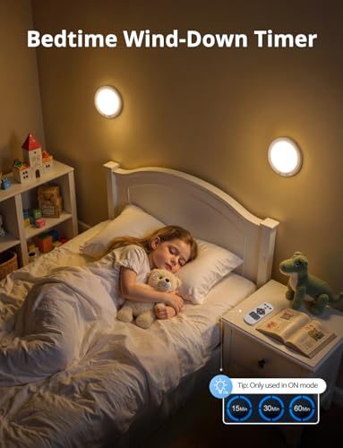 Combuh Rechargeable Motion Sensor Ceiling Light 2 Pack with Remote & 3CCT White