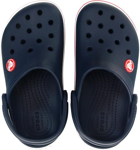 Crocs Kids Crocband Clogs Toddler Navy/Red - Lightweight Sporty Clogs for Kids