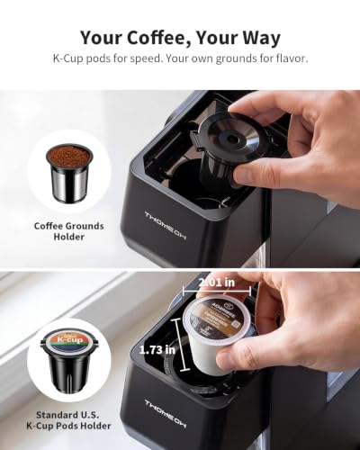 Single Serve Coffee Maker for K-Cup Pods & Grounds, Hot & Iced Brewing