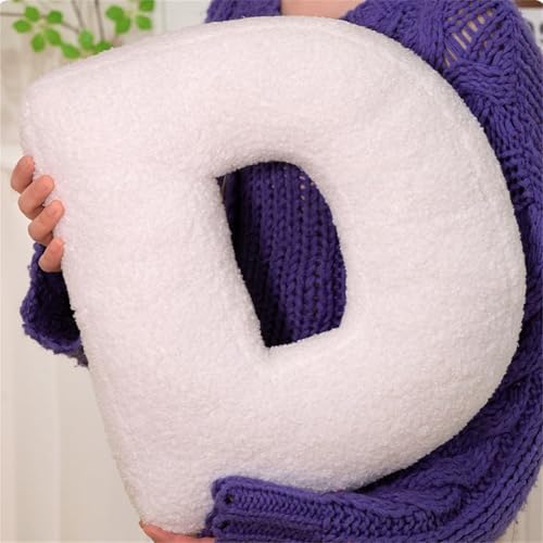 Letter Plush Pillow, Letter Hugging Throw Pillows, Decorative Initial Letter Shaped Throw Pillows for Bed Couch, Letter Pillows English Alphabet A to Z for Sofa Bedroom Living Room Decor (H)