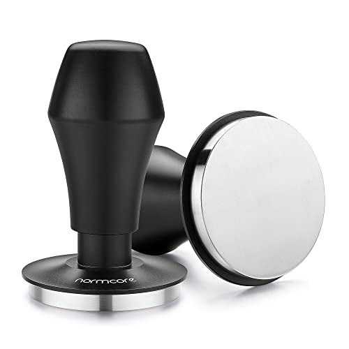 Normcore 58.5mm Coffee Tamper V4.1 with Click Sound Feedback, Spring Loaded Flat Base - Black