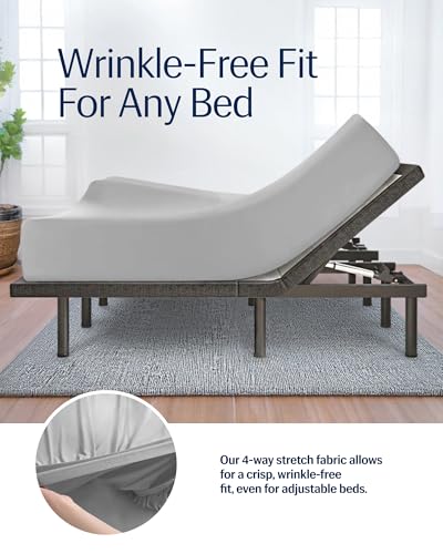 Evercool Cooling Fitted Sheet for Hot Sleepers - Full Size, Light Gray