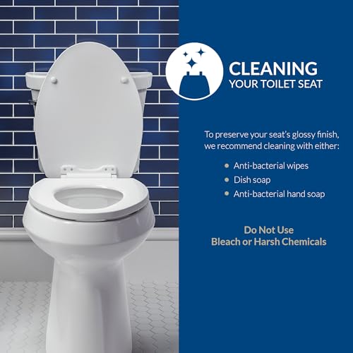Elongated Padded Toilet Seat - Cushioned Vinyl Comfort, Easy Clean, Secure Hinges - White