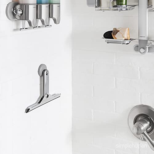 Simplehuman Foldaway Shower Squeegee - Streak-Free Glass Cleaner with Suction Holder