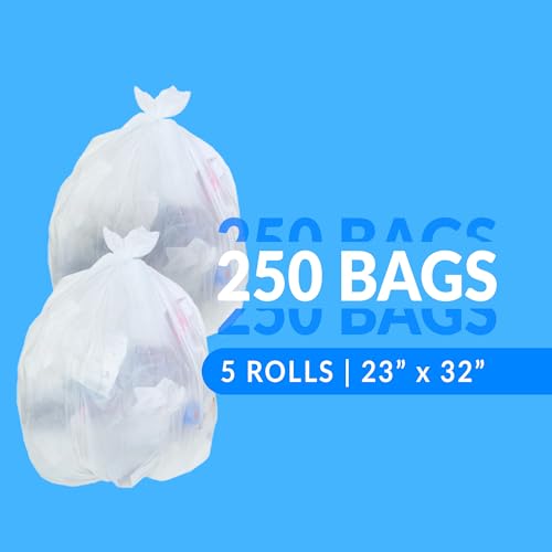 Reli 13 Gallon Trash Bags Pack of 250 Clear Tall Kitchen Liners
