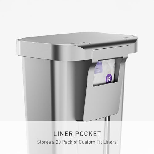 Simplehuman Alloy Hybrid Step Trash Can 45L / 12 Gal with Lid Shox® - Studio Edition