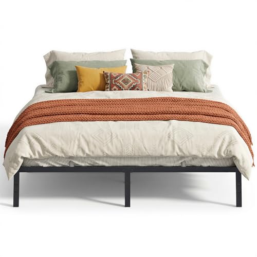 King Metal Bed Frame - 14 Inch Tall, Heavy Duty Support, Noise-Free, Under Bed Storage