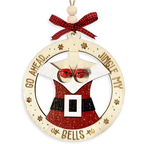 Funny Christmas Ornaments 2025, Dirty Santa Gifts for Adults Couple, Wooden Naughty Christmas Ornaments as Gag Gifts for Men, White Elephant Gift for Him, Fun Jingle My Bells Ornament Hanging Decor
