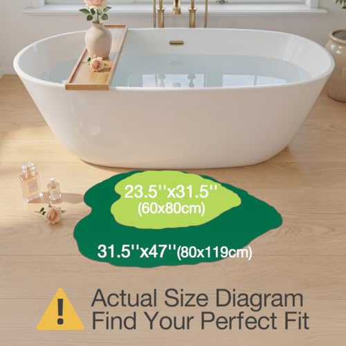 Ample Monstera Green Leaf Bathroom Rug 23.5x31.5 Non-Slip Absorbent Bath Mat
