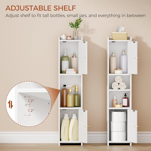 Bathroom Corner Storage Cabinet with Adjustable Shelf - Space Saving Organizer