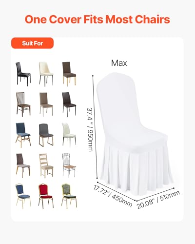 VEVOR White Stretch Chair Covers 30PCS for Wedding & Event Seating