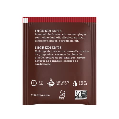 Double Spice Chai Black Tea Bags - 100 Count Bulk Pack, Spicy & Bold