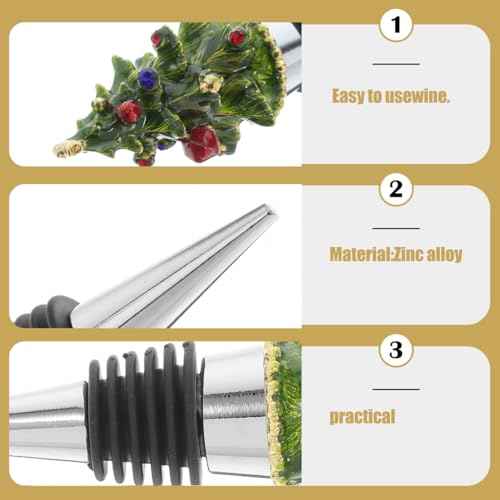 Christmas Wine Bottle Stopper: Decorative Christmas Tree Shape Wine Bottle Sealers for Christmas Party Wine Bottle