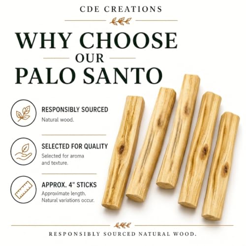 60 Premium Wild Harvested Palo Santo Sticks for Smudging & Rituals - 4 Inches