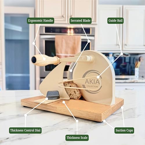 Manual Bread Slicer for Homemade & Sourdough Loaves - Adjustable Thickness