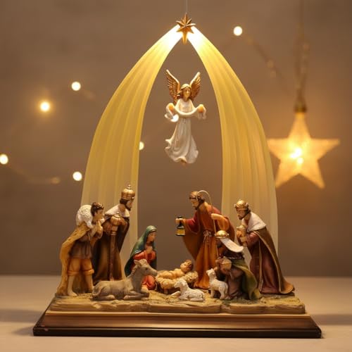 Comfy Hour 12.5-Inch Nativity Scene - Hand-Painted Resin Christmas Display