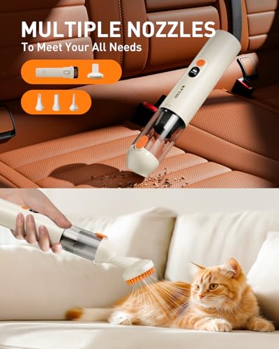 Beige 4-in-1 Cordless Car & Home Handheld Vacuum with 14000PA Suction