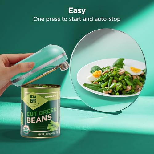 Kitchen Mama Mini Plus Electric Can Opener Teal - Rechargeable, Hands-Free, Safe Edges