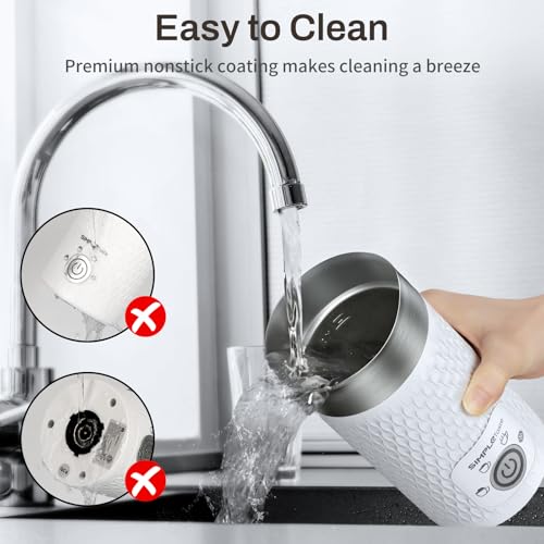 SIMPLETASTE Milk Frother 4-in-1 Electric Steamer - Blizzard White