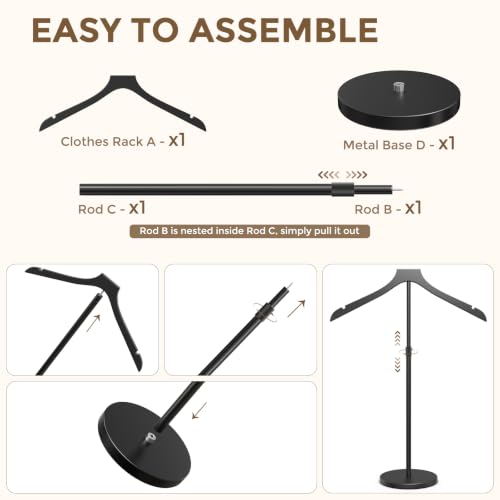 Black Mannequin Torso Display Stand - Adjustable 20-34 Inch 2 Pack