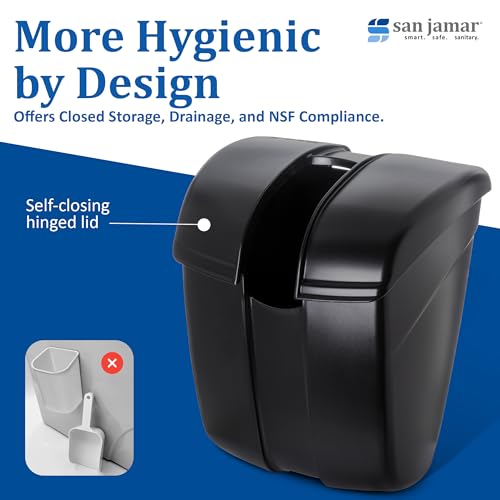 San Jamar Saf-T-Ice Black Ice Scoop Holder Up to 86 oz Wall Mount