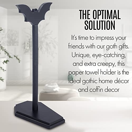 Gothic Bat Paper Towel Holder with Detachable Witchy Bat Topper - Halloween Kitchen Decor