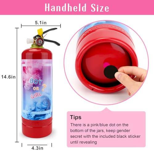 Pink Giant Gender Reveal Fire Extinguisher 2 Pack - Baby Girl Reveal Party Decorations