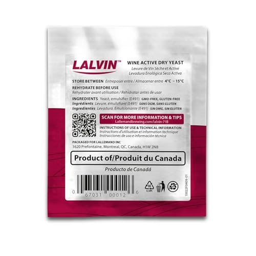 Lalvin K1-V1116 Wine Yeast (10 Pack) - Make Wine Cider Mead Kombucha At Home - 5 g Sachets - Saccharomyces cerevisiae - Sold by CAPYBARA Distributors Inc.