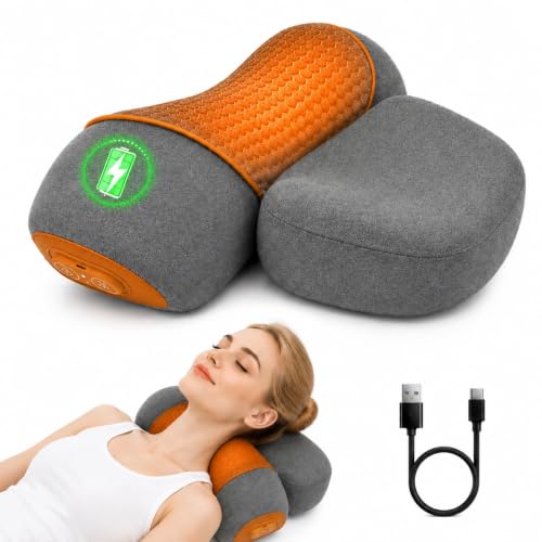 Cordless Neck Massager Pillow with Heat, Vibration & Airbag Traction