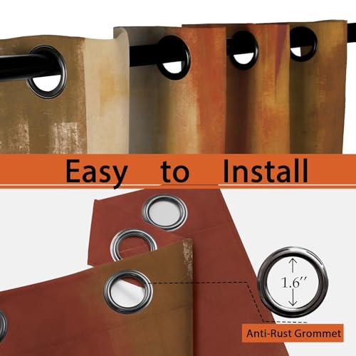 Burnt Orange Abstract Curtains Set - 2 Panels 52W x 84L Variation of THIS listing