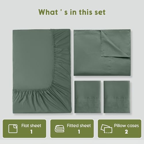 Sea Glass King Size Egyptian Cotton Sheets 600 Thread Count Luxury Bed Set