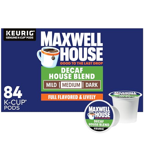 Decaf House Blend Medium Roast Coffee Pods - 84 Count, Keurig Compatible - Maxwell House