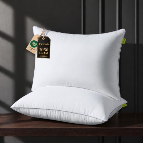 FP FLEXPEDIC White King Size Adjustable Loft Hotel Pillow Set of 2